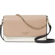 【二手出清】Kate Spade KS Madison 鏈條 WOC 側背包 防刮 兩用 方包 斜背包(奶茶+白)