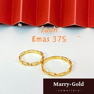 Ready Stock Cincin Emas 375 Paper Clip Minimalist Sauh Gold Ring 9K Original Padu Tahan Lasak Pakai 