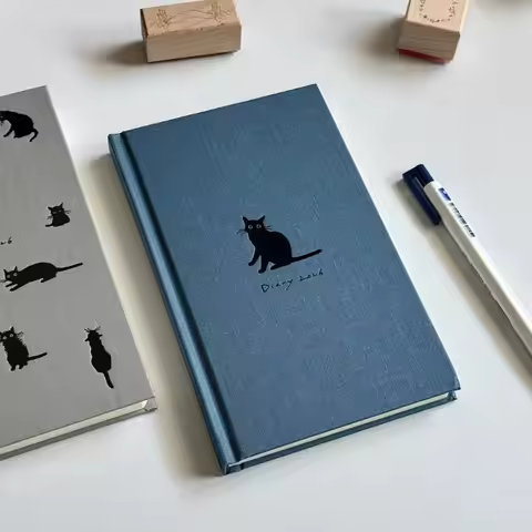 1 Pcs 176 Pages Cartoon Kitten Illustration B5 Notebook Hard Shell To Do List Daily Planner 2026 Sch