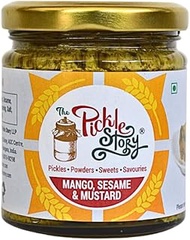 The Pickle Story - An Authentic Homemade Diced Mango Pieces Pickle with Seseame and Mustard Paste (U