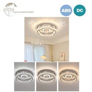 Crystal fan light Bedroom ceiling light with fan Adjustable LED Variable frequency silent motor RC b