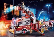 特價 &lt;德國玩具&gt; 摩比人 消防車 附塔梯 消防員 有聲光效果 playmobil ( LEGO 最大競爭對手)