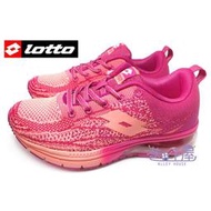 特賣會 義大利第一品牌-LOTTO樂得 女款編織乳膠避震氣墊運動慢跑鞋 [3283] 玫紅 超值價$690 剩25.5號