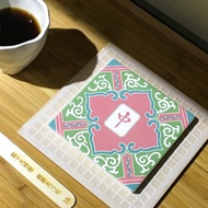 19麻將大三元 紅中 花磚吸水杯墊 (台灣花籤#19)