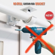 No Drill Curtain Rod Holder Bracket Easy Installation Curtains Heavy Curtain Rod Without Drilling