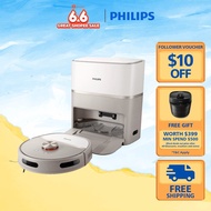PHILIPS 2-in-1 Wet & Dry Vacuum & Mop Robot Vacuum 6000 Series - XU6500/82, High-speed Rotation Mops