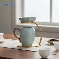 Shamjina Ru Kiln Ceramic Pouring Vessel Integrated Tea Strainer Modern Tea Tool for Stylish Home Bre