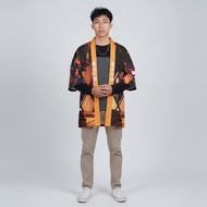 Kimono Haori Polyester Orange Zenitsu Anime Premium