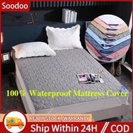 Waterproof Mattress Protector Quilted Mattress Cover Cotton Fabric Single Double Queen Bed Sheet