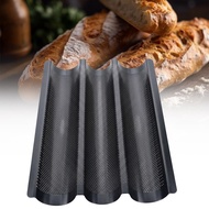 【Brighthor】New Nonstick Baguette Baking Tray 3 Grooves Bakeware Baguette Mold Baking Tool Waves Fren