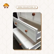 Jual Lemari Susun Laci Kayu Blockboard / Drawer 5 Susun Putih