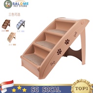 Salome Dog Stairs Folding Bed Steps Small Dog Teddy Cat Plastic Non Slip Bedside Household Ladder Pet Ladder