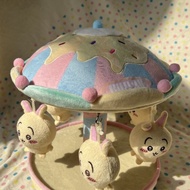 Rotating Doll House, Carousel-Style Revolving House, Cotton Doll House, Manual Rotating Plush Doll H