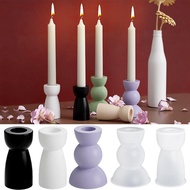 3D Pillar Candle Holder Resin Molds, Silicone Molds for Epoxy Resin Casting, DIY Tealight Votive Taper Candle Holder for Wedding Party Dinner Table Centerpiece Home Decoration