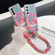 GANTUNGAN New Acrylic Case Cute Cat Kitten Cat Flower Forest Flower Cute With Chain Hanger hp Charm 