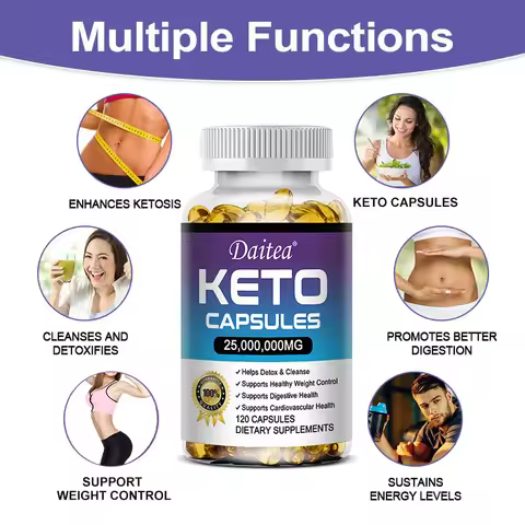 Organic Keto Detox Capsules - Flat Belly Deep Cleansing Detox Provides Energy Fat Burning Appetite S