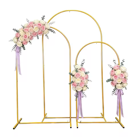Metal Gold Wedding Arch Stand 1PCS 3.9FT 5.9FT 7.2FT Wedding Arch Frame Backdrop Ceremony Birthday P