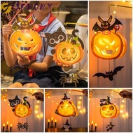 JEROMY Halloween Pumpkin Lantern, With Handle Handmade Halloween Lantern DIY, Happy Halloween Day Lu