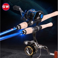 GW 2.1m 2.4m  Fishing Rod Set Baitcast and Spining Rod Carbon Fiber Throwing Fishing Rod&&*&