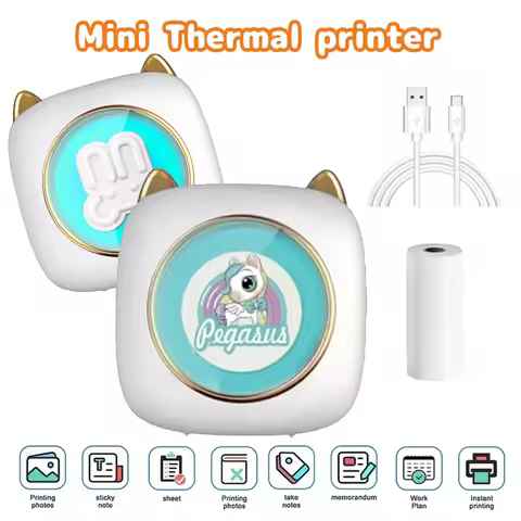 Mini Portable Printer Thermal Printing Sticker Wireless Inkless Mini Pocket Printer Self-adhesive La