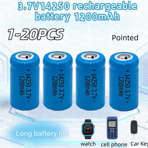 3.7V 14250 rechargeable lithium battery LS14250 ER14250H 1/2-R6 1/2 AA 1200mah rechargeable ER14250 