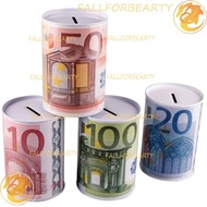 Fallforbeauty Kotak Uang Kreatif Tinplate Dekorasi Rumah Euro Koin