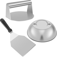 Smashed Burger Kit Burger Press 5.5 Inch Smash Grill Press Metal Burger Spatula Hamburger Patty Make