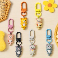GANTUNGAN Meow Cat Keychain Bagcharm Cat Keychain Charm Bag Keychain Cat Miaw