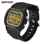 Sanda Square Single Display Multifunctional Electronic Watch Luminous Alarm Clock Outdoor Sports Stu