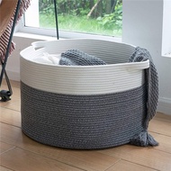 [A Nice decoration]◊♤✳ ECHOME Storage Baskets Woven Toy Foldable Laundry Basket Hand-woven Oversize Cotton Bedroom Household Organizer