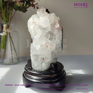 HOJB Natural Bombay Apophyllite Rough Crystal Stone Ornament 120x150mm 聚寶軒天然孟买鱼眼石原石5A水晶簇摆件120x150mm(