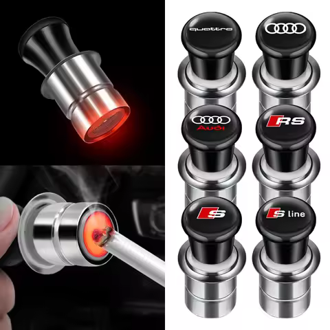Metal Car Windproof Portable flameless Cigarette Lighter For Audi RS6 A1 A2 A3 A4 A5 A6 A7 A8 Q1 Q2 