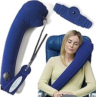 Travelrest Ultimate Travel Pillow &amp; Neck Pillow - Straps to Airplane Seat &amp; Car - Best Accessory for Plane, Auto, Bus, Train, Office Napping, Camping, Wheelchairs (Rolls Up Small) (2-Year Warranty)