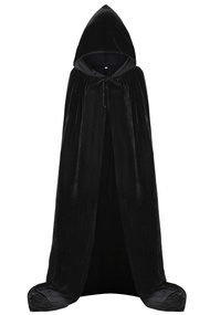 Aricy Unisex Hooded Cape Long Velvet Cloak with Hood Halloween Christmas Cosplay Costumes 43-71inche