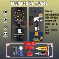LAYAR FREE/ FREE GLUE + SCREWDRIVER LCD TOUCHSCREEN TECNO 5 PRO / BD4J TOUCH SCREEN TECNO SERIES ALL