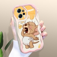 เคส Case4you สำหรับ Xiaomi Redmi Note 12 4G 5G Note 12 Pro 4G Note 12 Pro + 5G Note 8 8 Pro Note 9ขอบลอนการ์ตูนเนื้อครีมเคสโทรศัพท์เคสซิลิโคนแบบนิ่ม