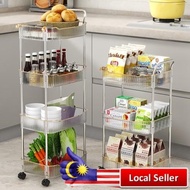 KM 4 Tier Multipurpose Movable Rack Trolley For Kitchen Groceries Storage Rak Mekap Barang Dapur Roda