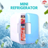 [2in1 Plug] New 4L Mini Portable Car Refrigerator Cold &amp; Warm Dormitory Cosmetics Fridge Getah Peti Sejuk Ais 迷你冰箱