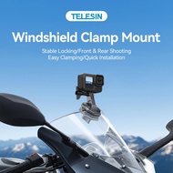 TELESIN Action Camera Motorcycle Windshield Clamp Mount Holder For Gopro Insta360 DJI Action Camera 
