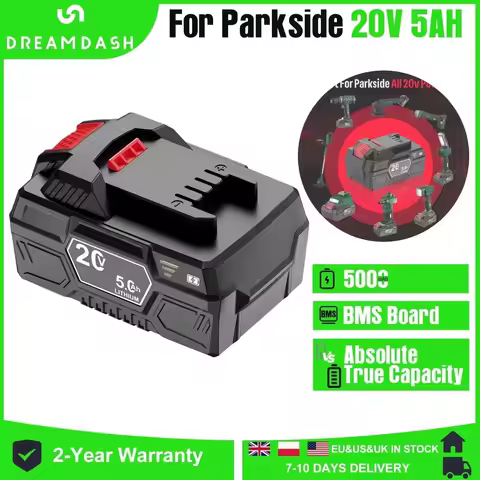 Dreamdash 20V 5Ah Performance Replacement Li-Ion Battery For Parkside 20V Team Cordless Tools for PA