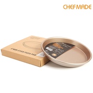 CHEFMADE 8 Inch Non-Stick Pizza Pan Golden Pizza Plate Pizza Round Baking Pan Baking Mold Deep Dish 