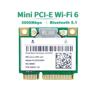 Wifi 6 Băng Tần Kép 3000Mbps Bluetooth 5.1 AX3000HMW Cho Thẻ Wifi PCI-E Nửa Mini Không Dây AX200 Bộ
