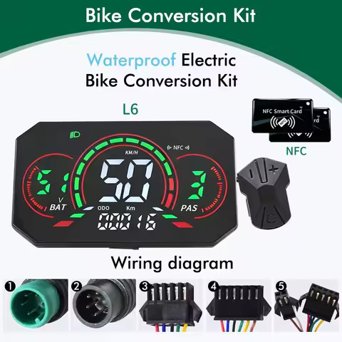 L6 NFC Electric Cycle LCD Display Meter UART2 Electric Cycle LCD Display Meter Cycling Computer Bike
