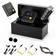 7RYMS iray DW20 Pro Hệ thống micro dây chuyền không dây 2.4G dual-channel nhỏ gọn LAV mic với màn hì