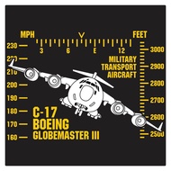 C-17 Globemaster III Military Transport Aircraft HUD Cutting Sticker