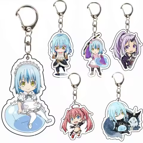 Anime Slime Acrylic Keychain Cartoon Action Figures Rimuru Tempest Shizu Milim Nava Hinata Pendant B