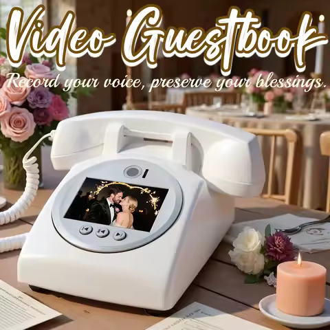 Retro Telephone Video Guestbook Wedding Audio Video Message Recorder for Banquet Guest Video Sign-In