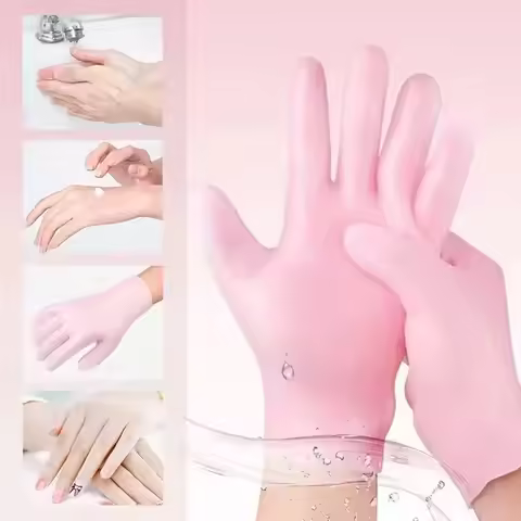 2-Pack Silicone Moisturizing Gloves Exfoliate to Prevent Dry Hands and Leave Hands Smooth and Soft H