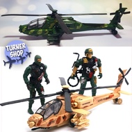CLEARANCE Apache Gunship AH-65D 1:32 Alloy Diecast Military Helicopter Pull Back Lights and Sound Ar