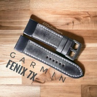 Garmin Handmade Leather Strap Garmin Fenix 7x Gray Watch Strap